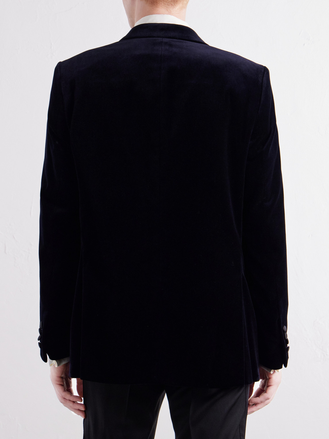 Grosgrain-Trimmed Cotton-Velvet Tuxedo Jacket