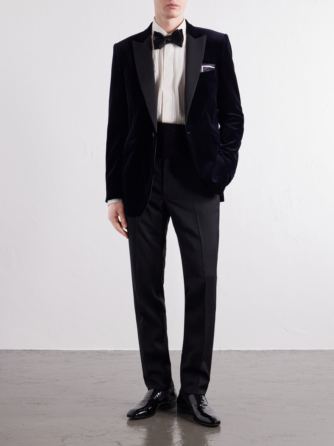 Grosgrain-Trimmed Cotton-Velvet Tuxedo Jacket