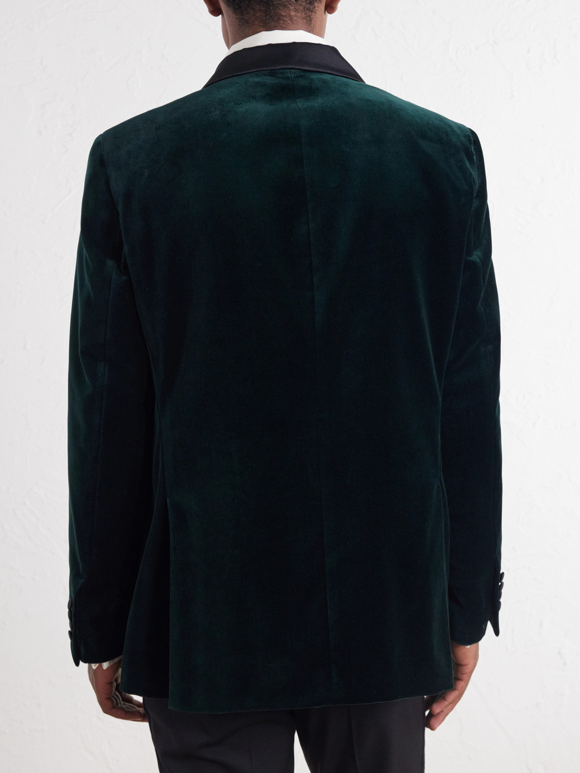 Satin-Trimmed Cotton-Velvet Tuxedo Jacket