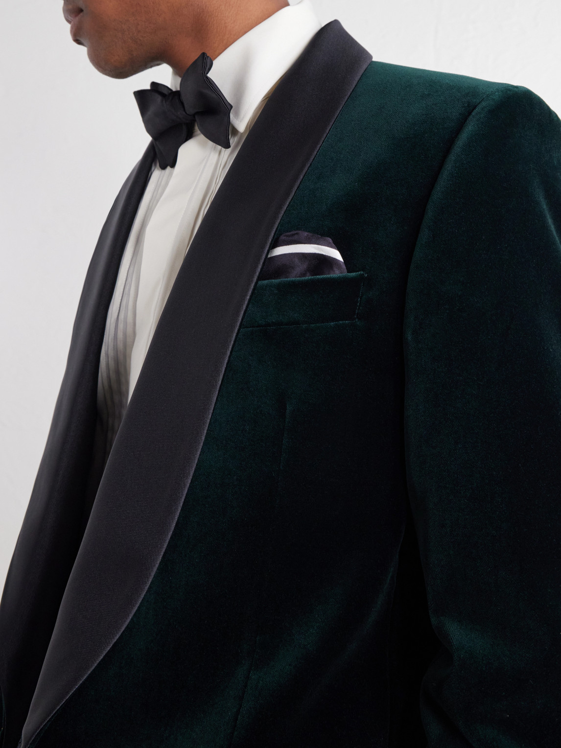 Satin-Trimmed Cotton-Velvet Tuxedo Jacket
