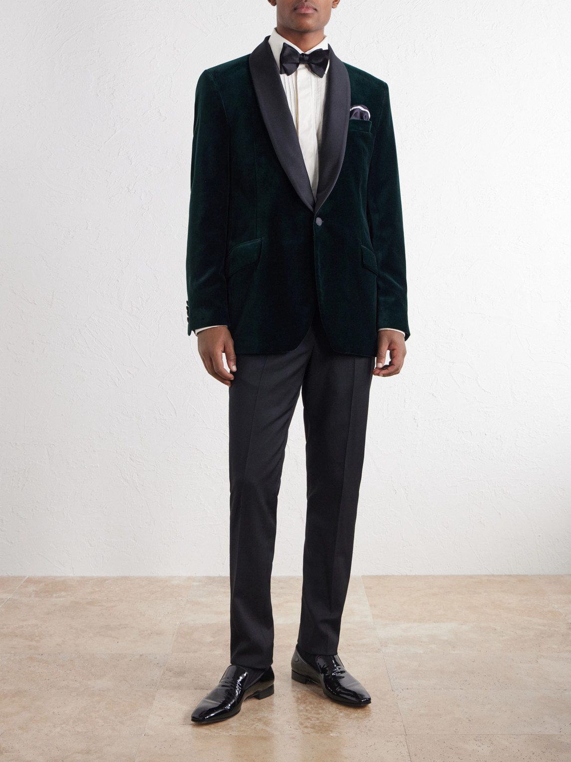 Satin-Trimmed Cotton-Velvet Tuxedo Jacket
