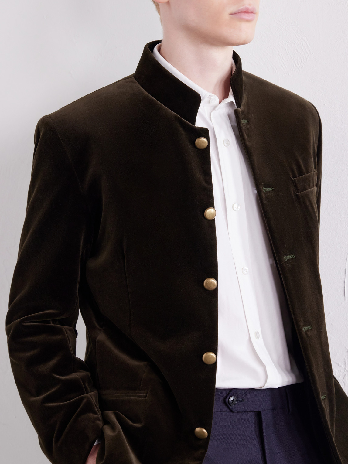 Nehru Cotton-Velvet Blazer