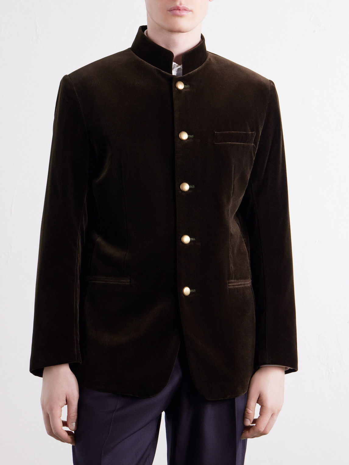 Nehru Cotton-Velvet Blazer