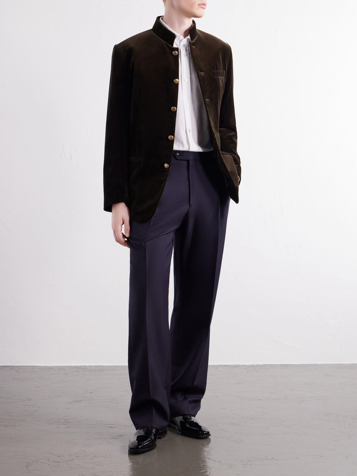 Nehru Cotton-Velvet Blazer