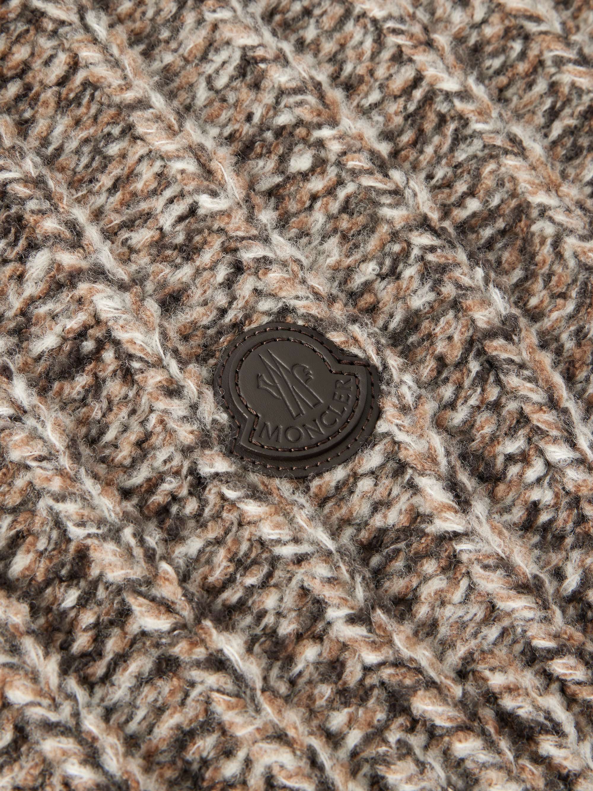 MONCLER Logo-Appliquéd Ribbed Wool-Blend Scarf for Men | MR PORTER MY
