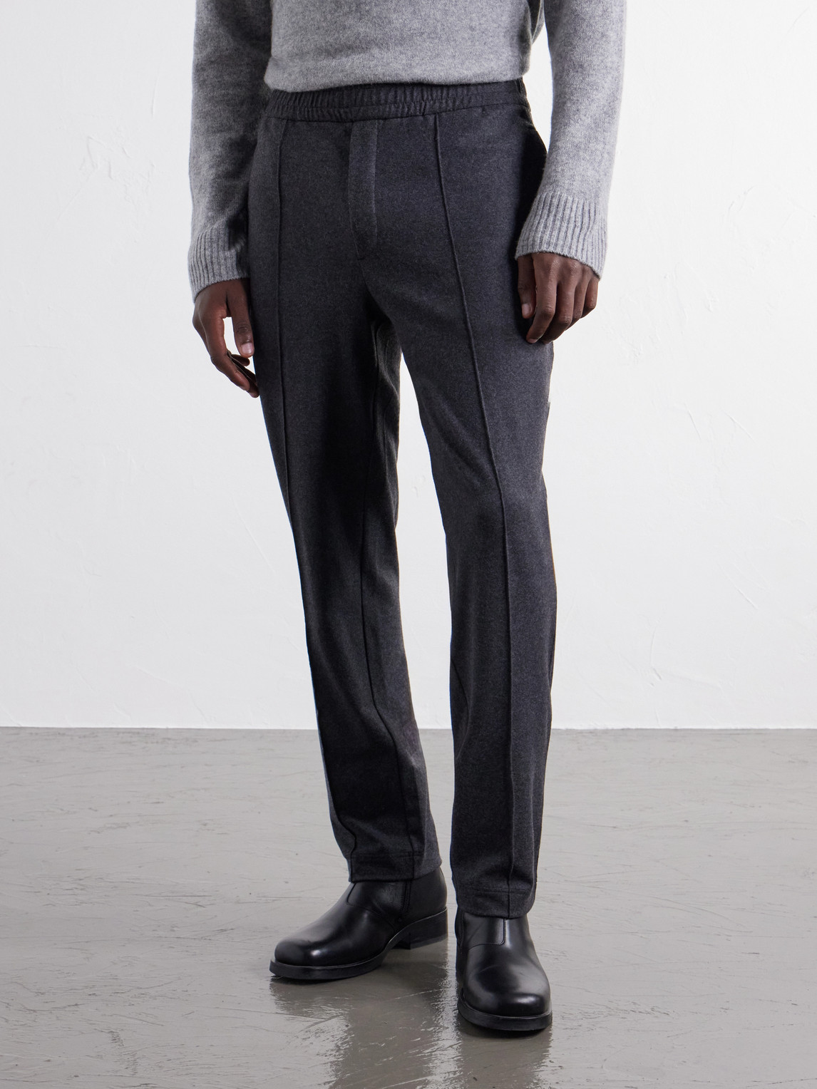 Straight-Leg Mélange Stretch-Flannel Sweatpants