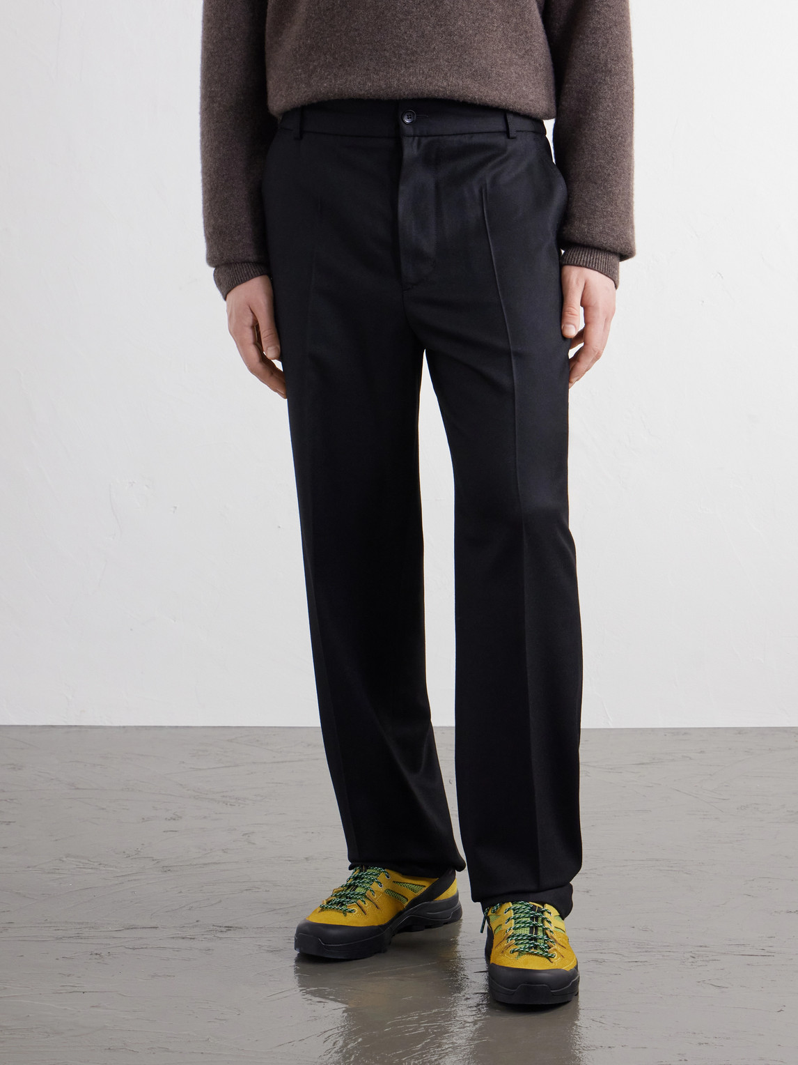 Straight-Leg Virgin Wool-Twill Trousers