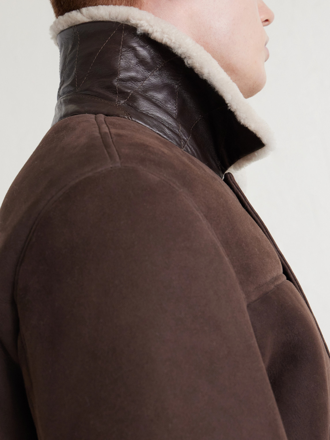 Shearling-Trimmed Suede Jacket