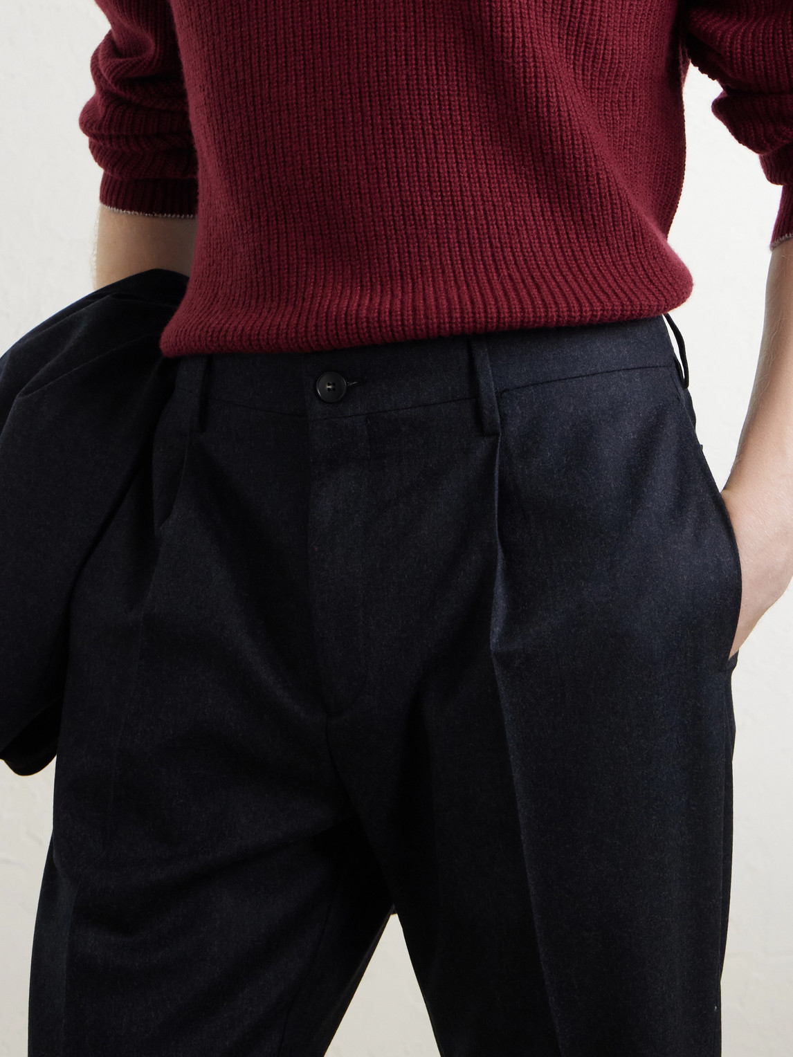Straight-Leg Wool Trousers