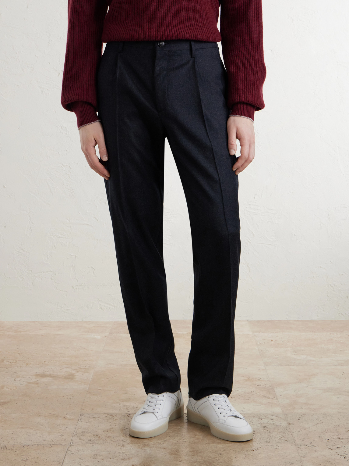 Straight-Leg Wool Trousers