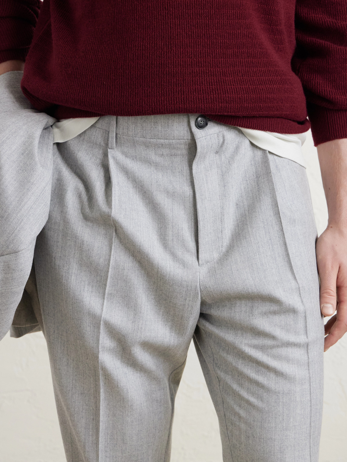 Straight-Leg Wool Trousers
