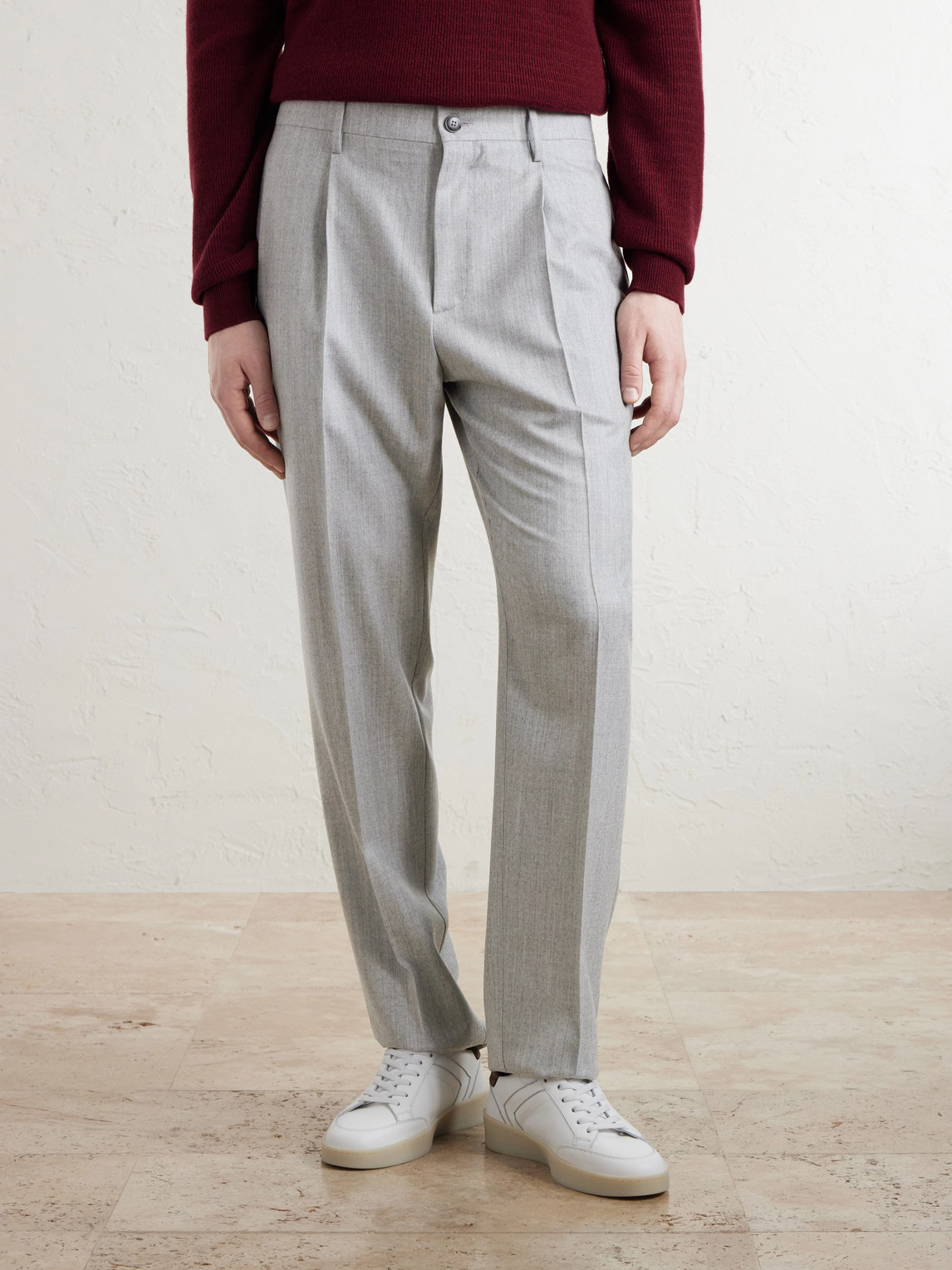 Straight-Leg Wool Trousers