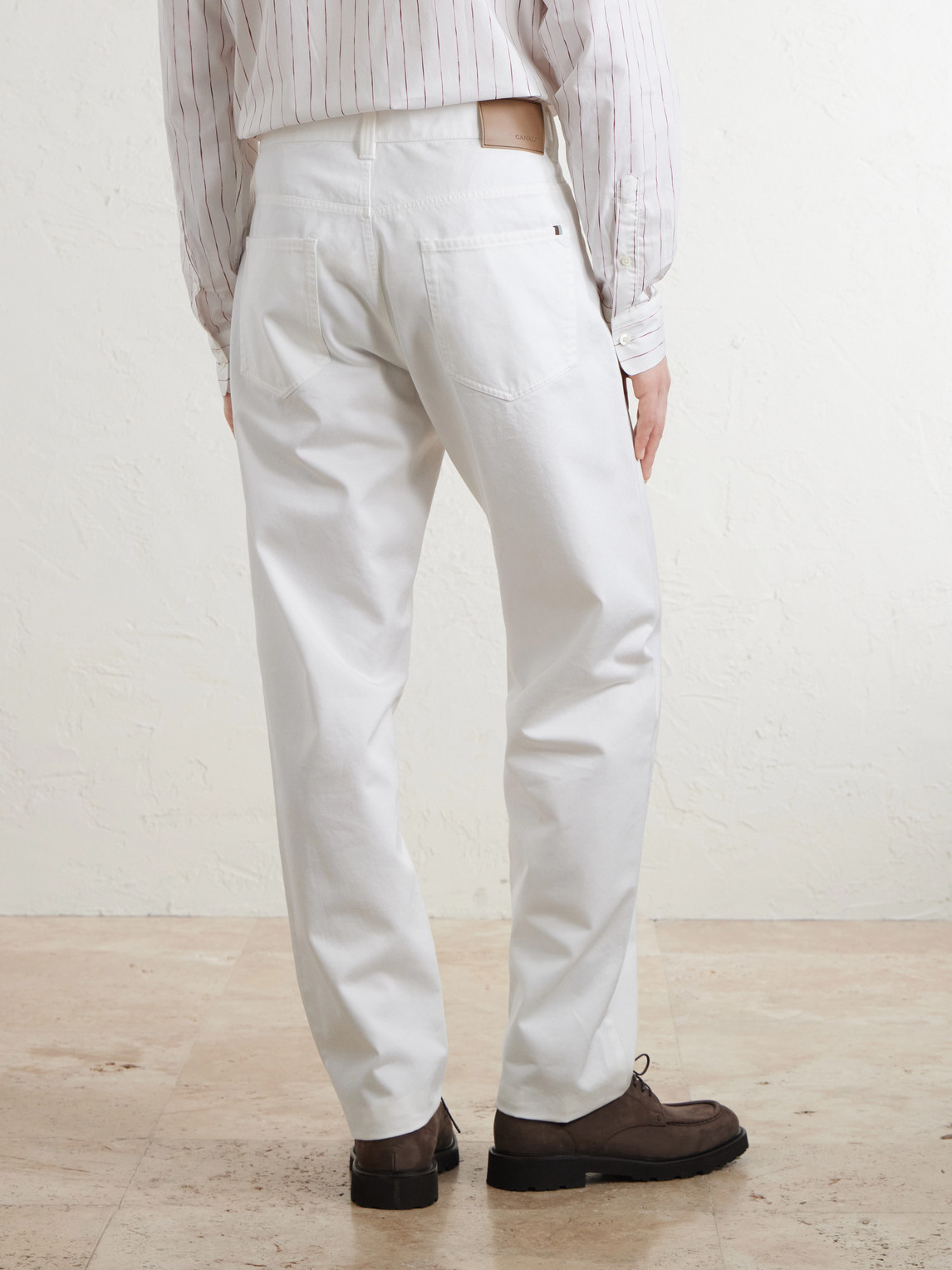 Straight-Leg Cotton-Twill Trousers
