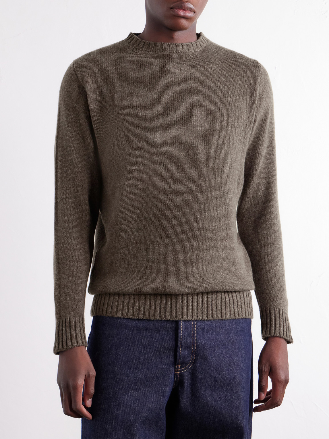 Super Soft Rib-Trimmed Cashmere Sweater