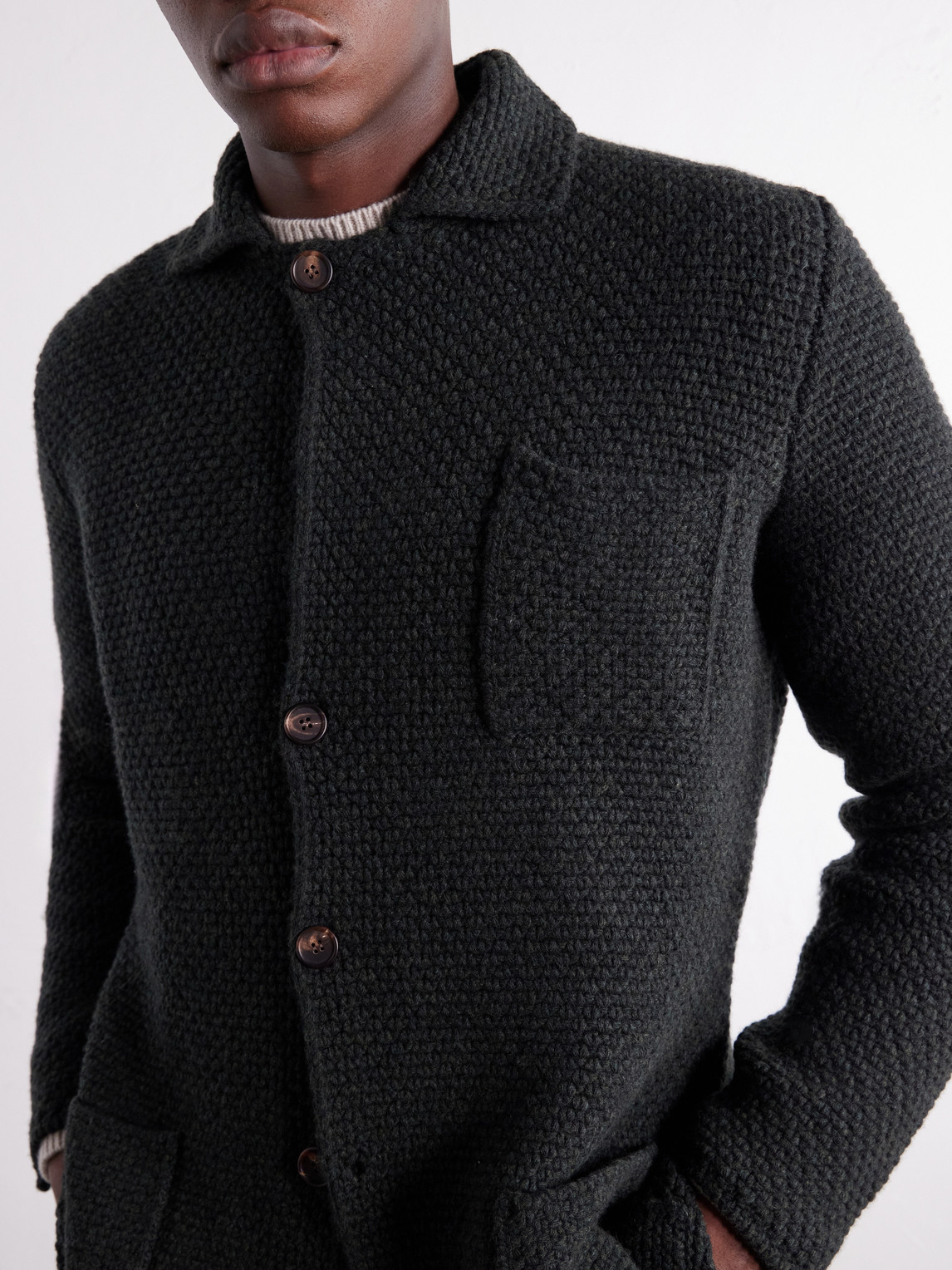 Merino Wool And Cashmere-Blend Cardigan