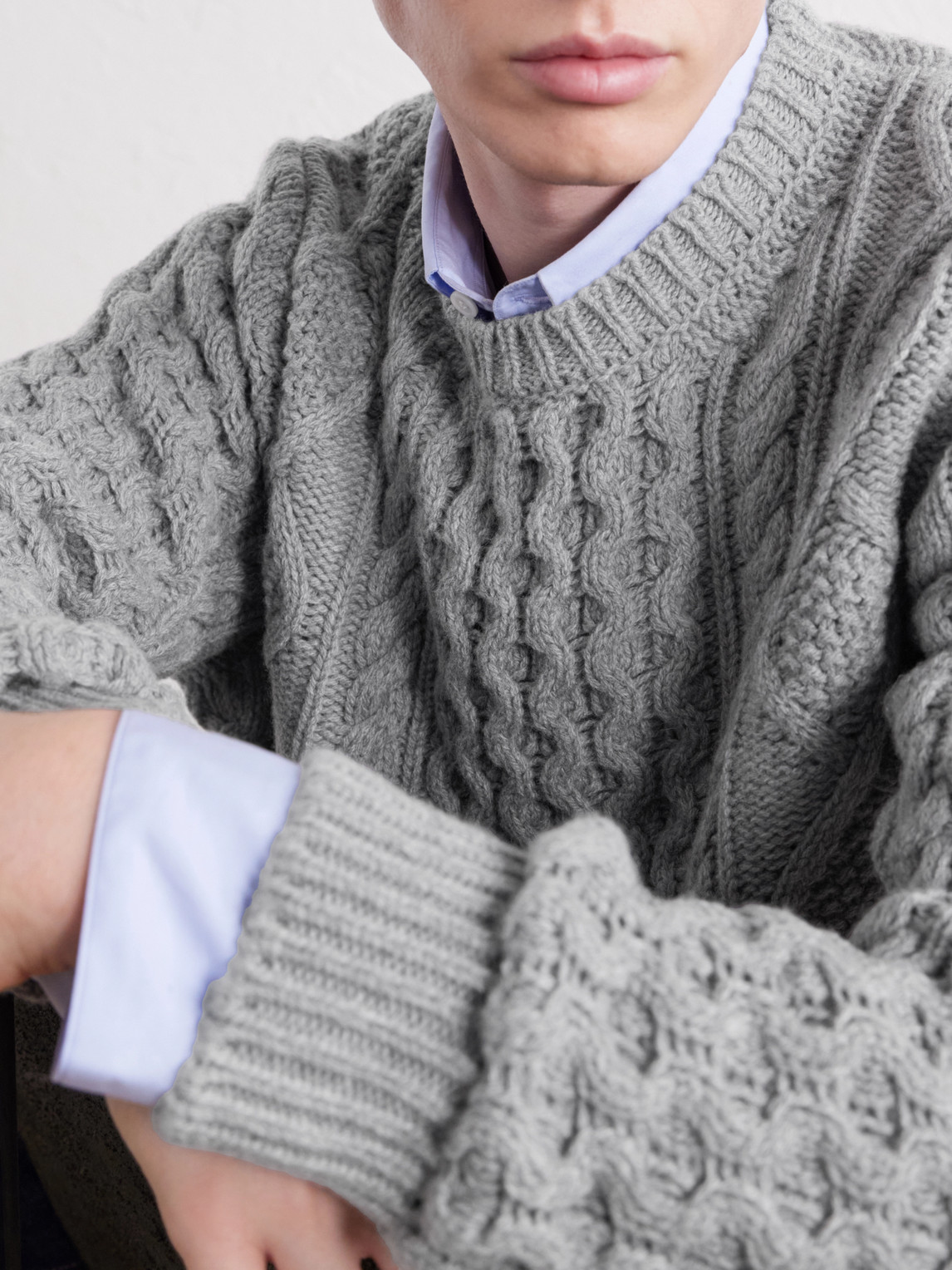 Aran Cable-Knit Wool And Cashmere-Blend Sweater