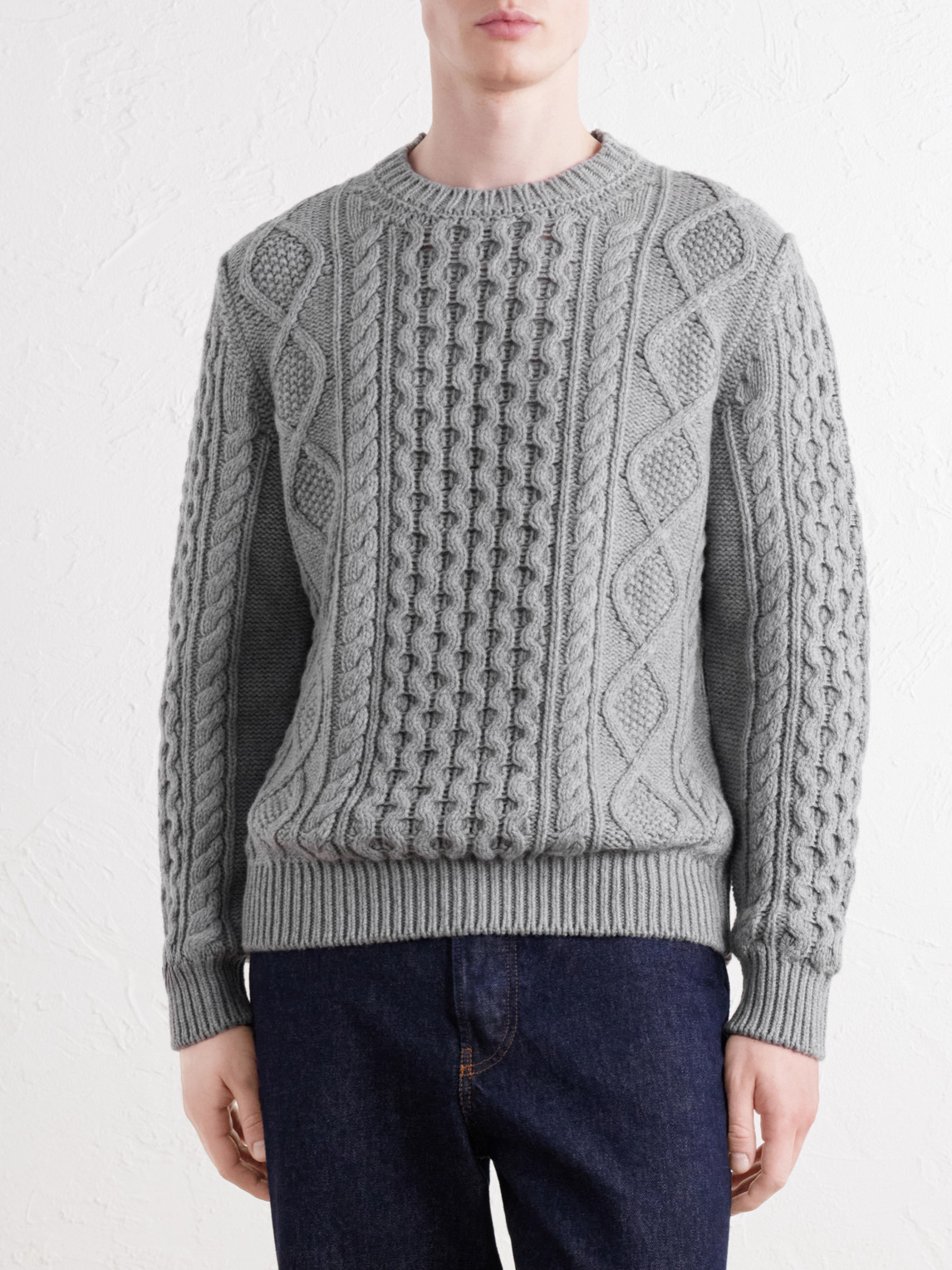 Aran Cable-Knit Wool And Cashmere-Blend Sweater