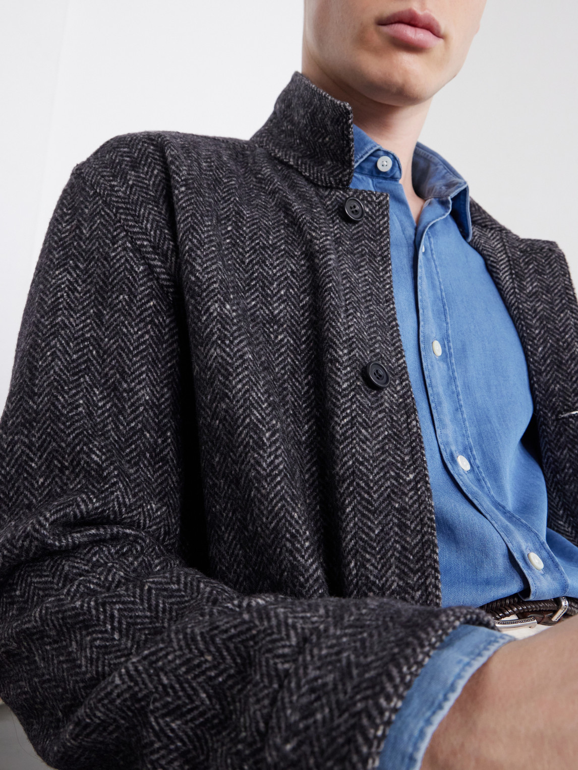 Herringbone Wool Overshirt