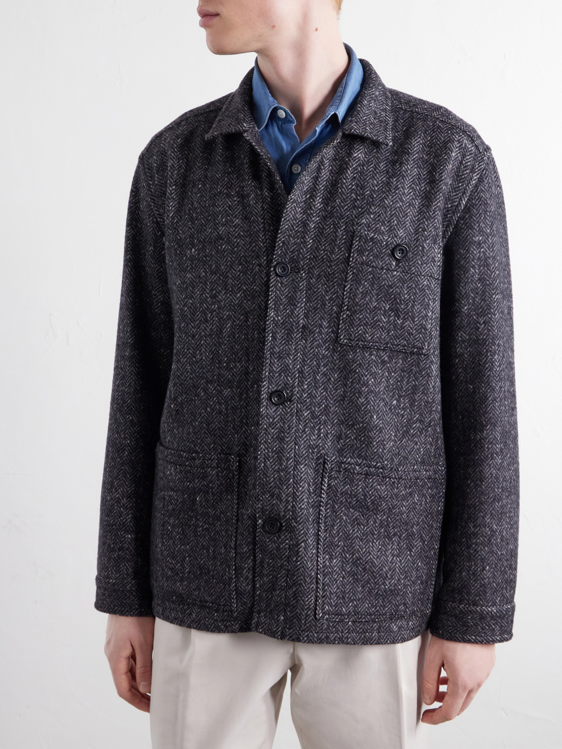 Herringbone Wool Overshirt