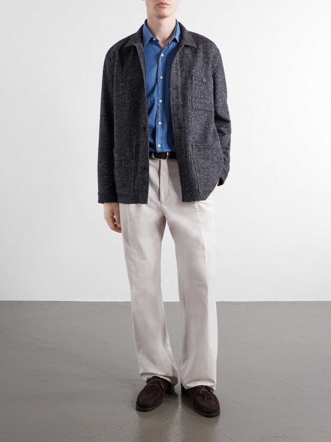 Herringbone Wool Overshirt