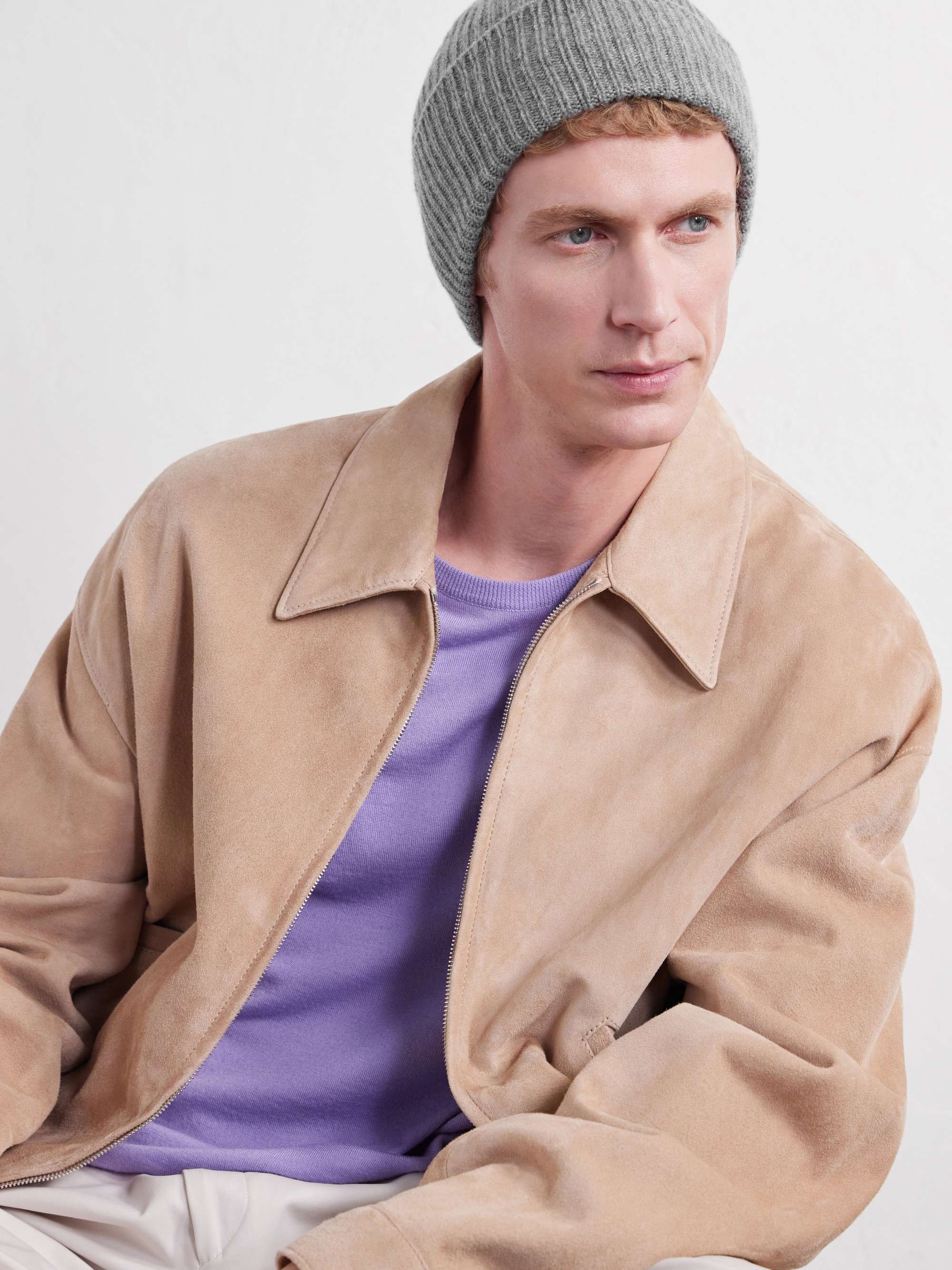 ANDERSON & SHEPPARD Ribbed Mélange Cashmere Beanie