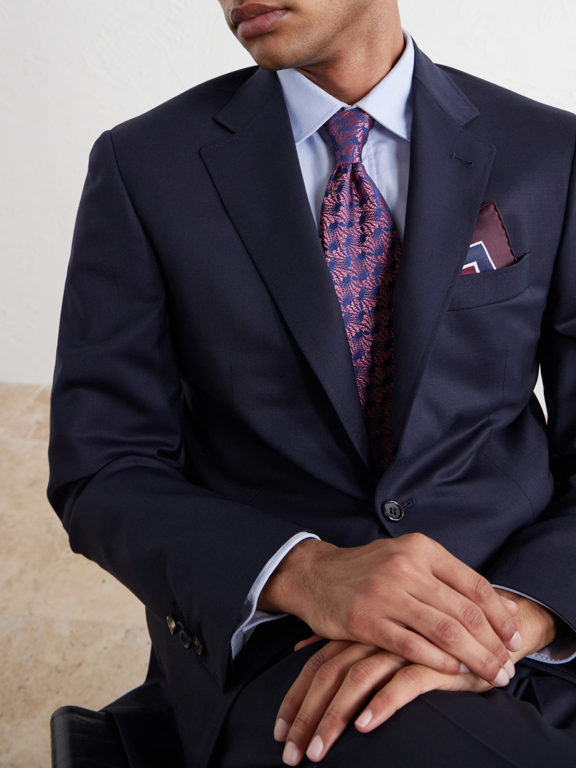 Wool-Blend Twill Suit Jacket