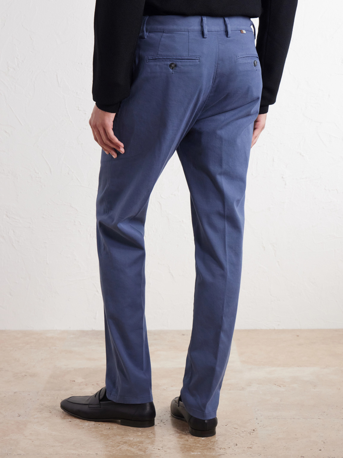 Straight-Leg Stretch-Cotton Gabardine Trousers