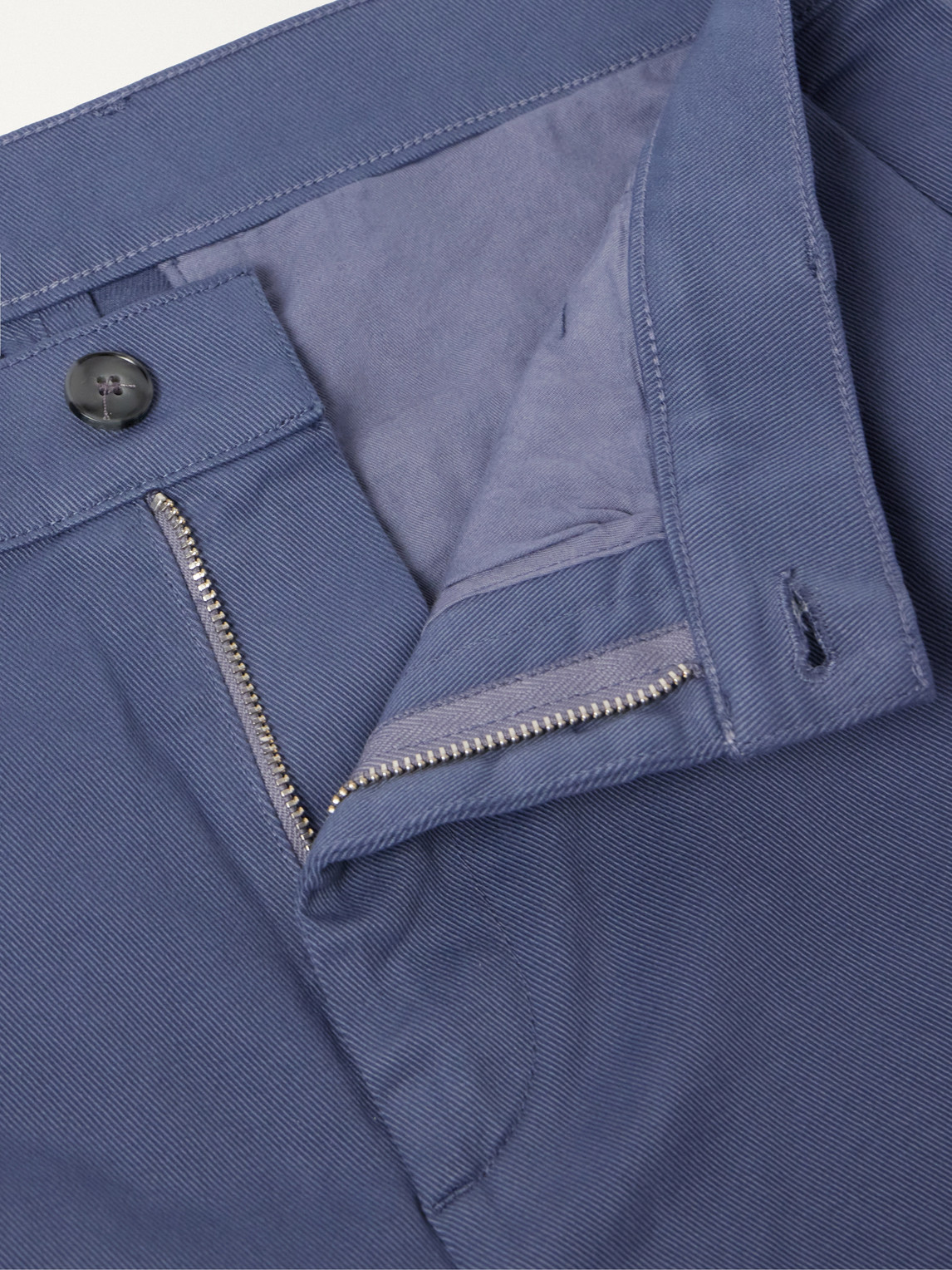 Straight-Leg Stretch-Cotton Gabardine Trousers