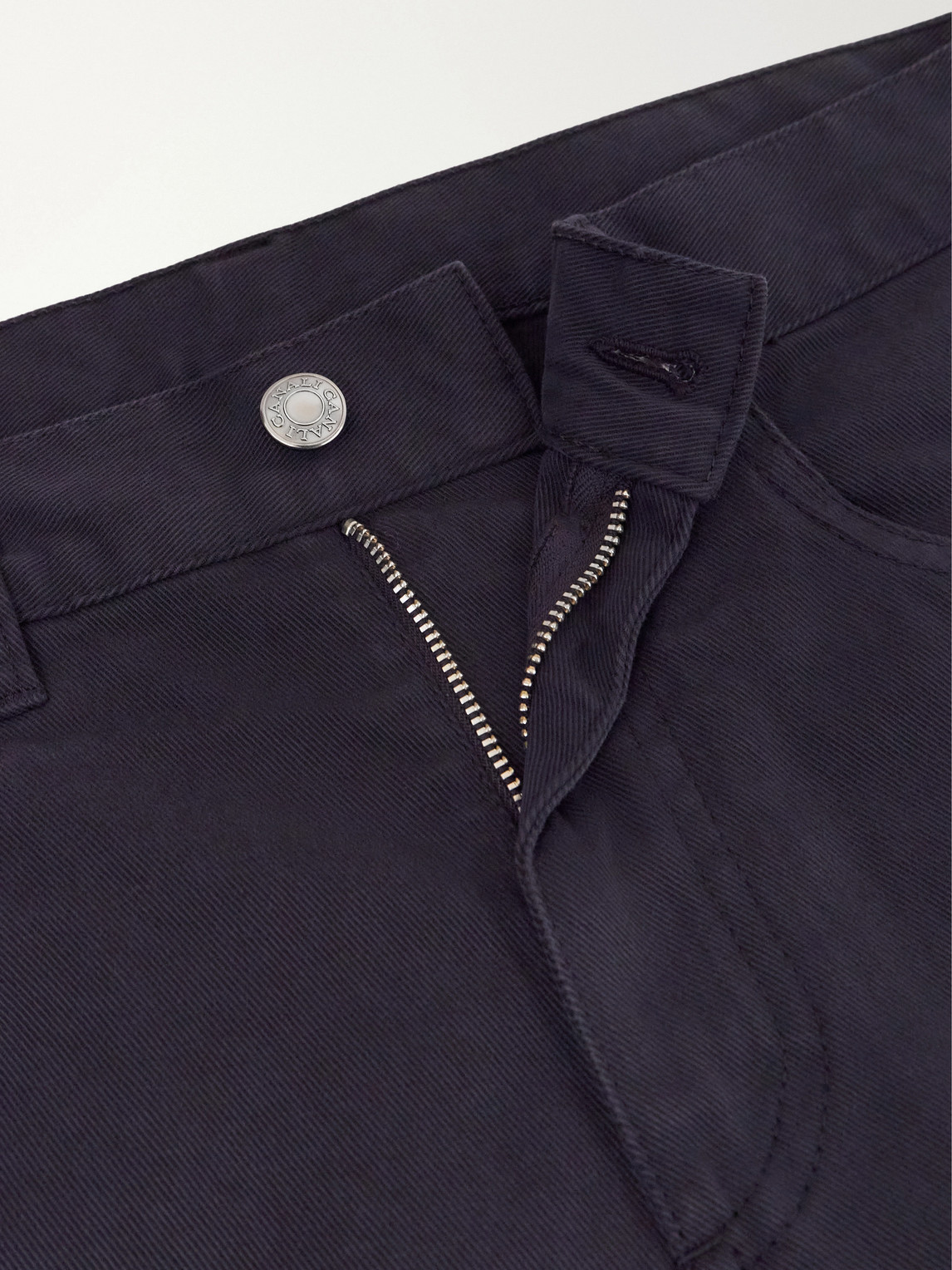 Straight-Leg Stretch-Cotton Gabardine Trousers Slim-Fit