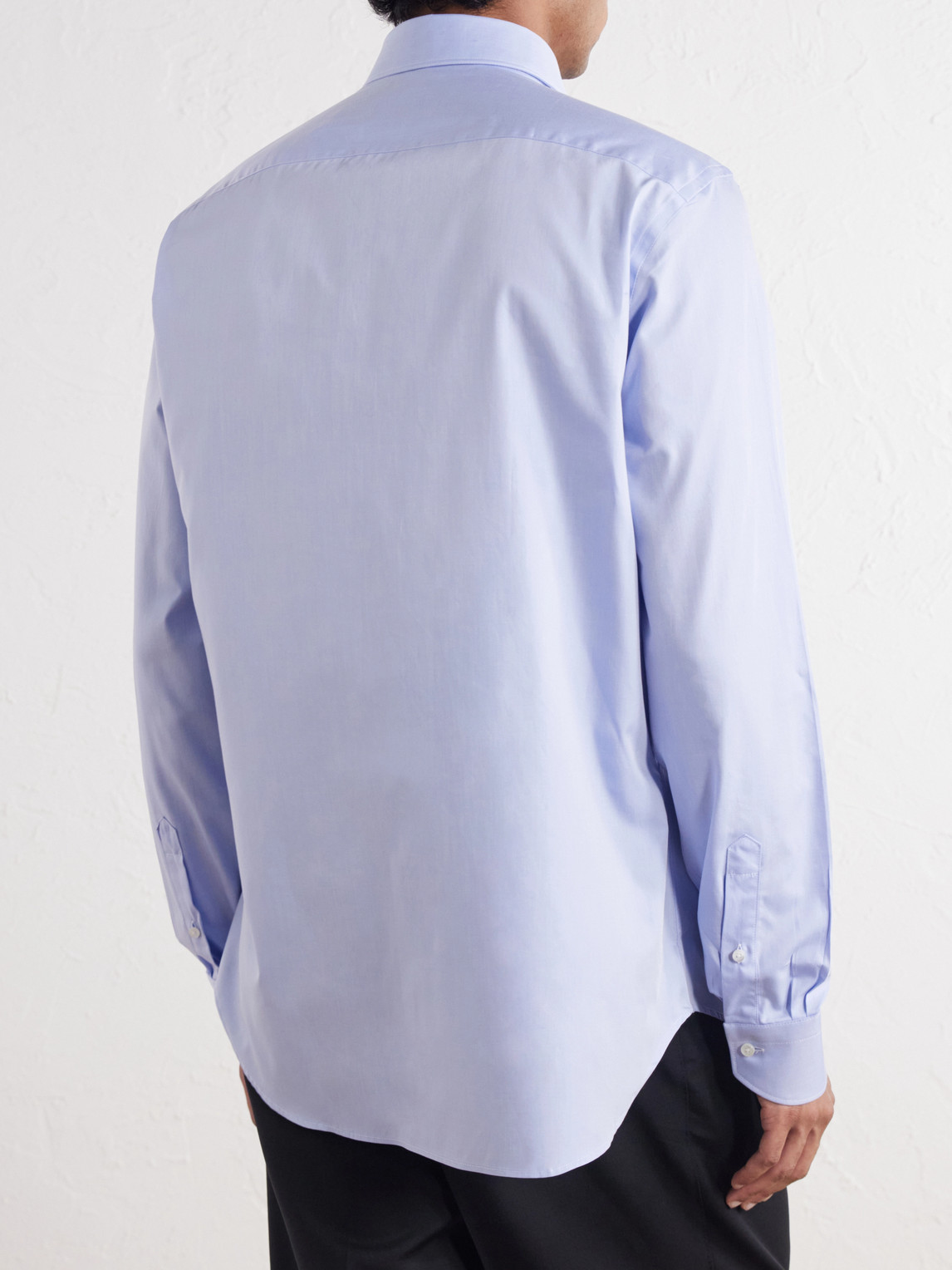 Impeccabile Cutaway-Collar Cotton-Poplin Shirt