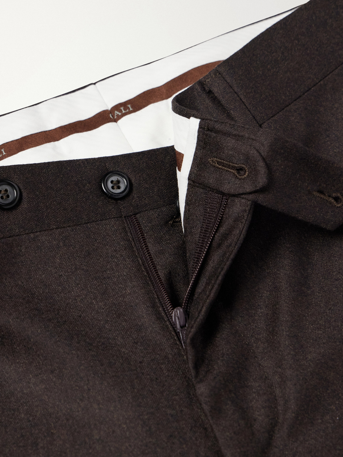 Tapered Wool-Flannel Suit Trousers Slim-Fit