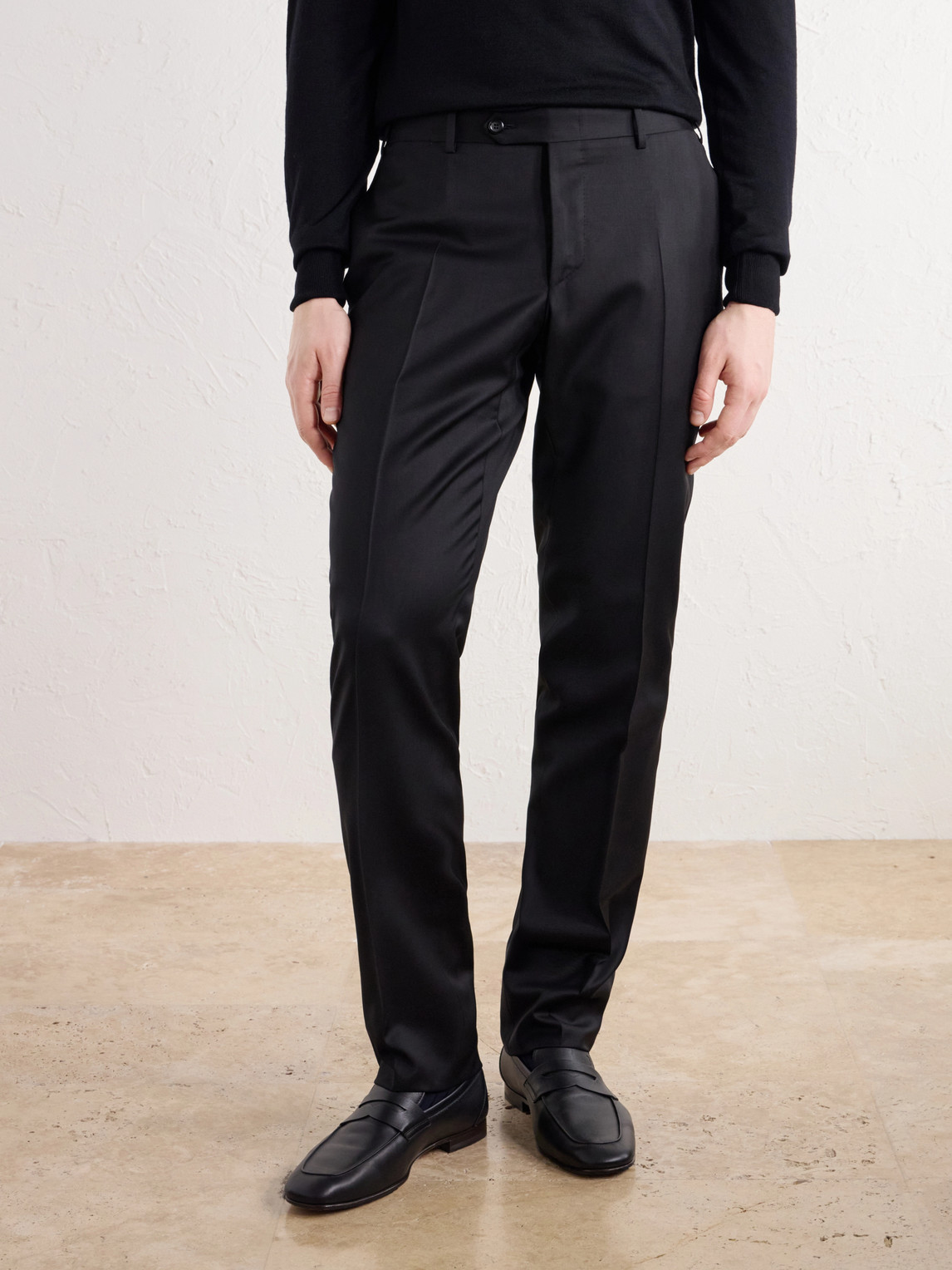 Tapered Wool-Twill Suit Trousers Slim-Fit