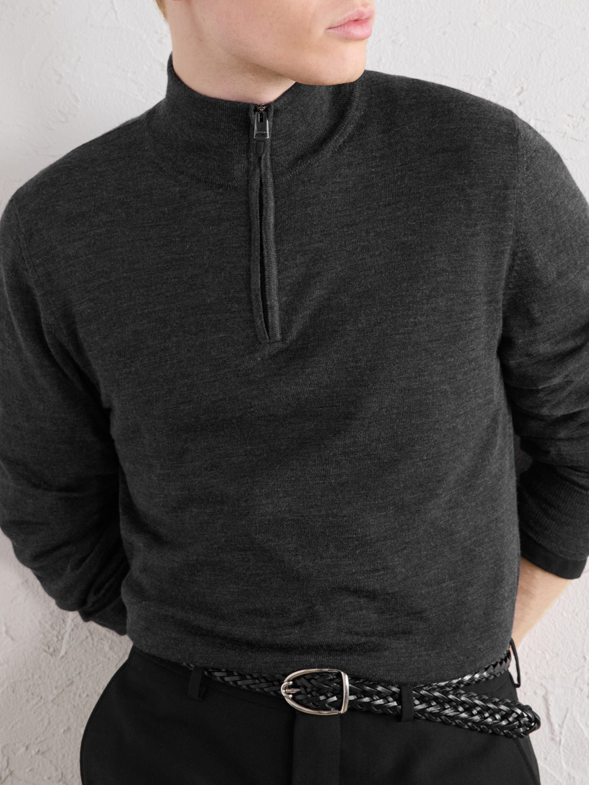 Wool Half-Zip Sweater