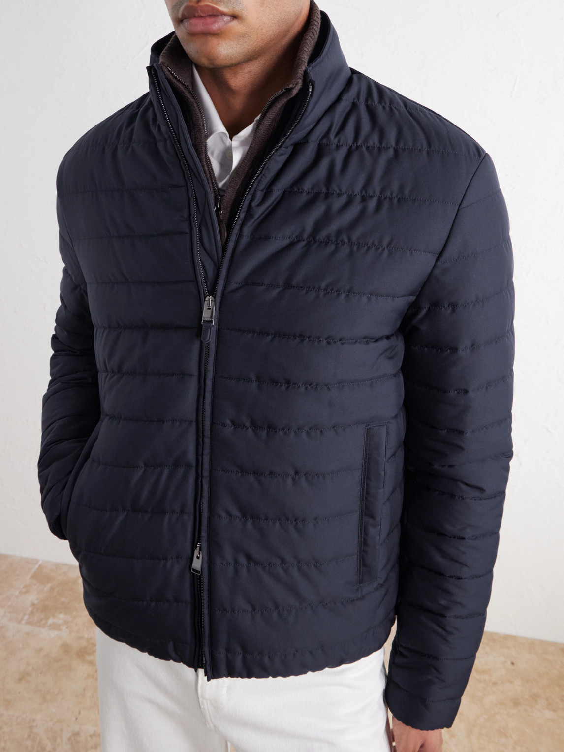 Quilted Shell Bomber Jacket