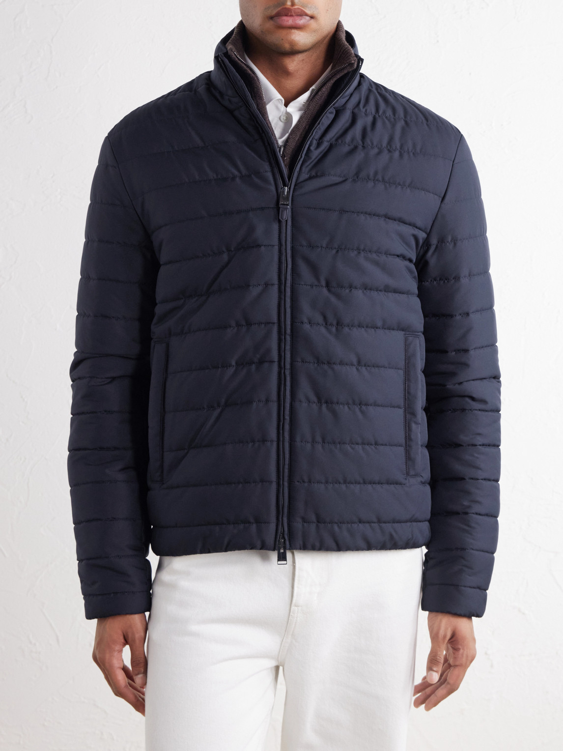 Quilted Shell Bomber Jacket