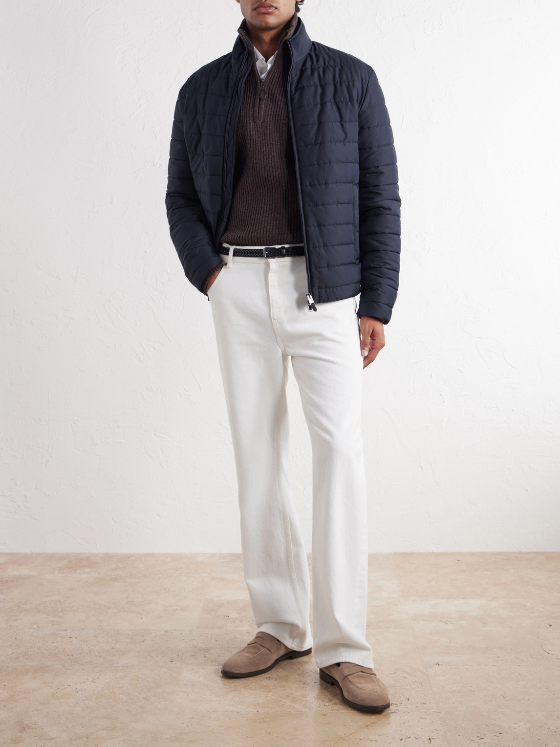 Quilted Shell Bomber Jacket
