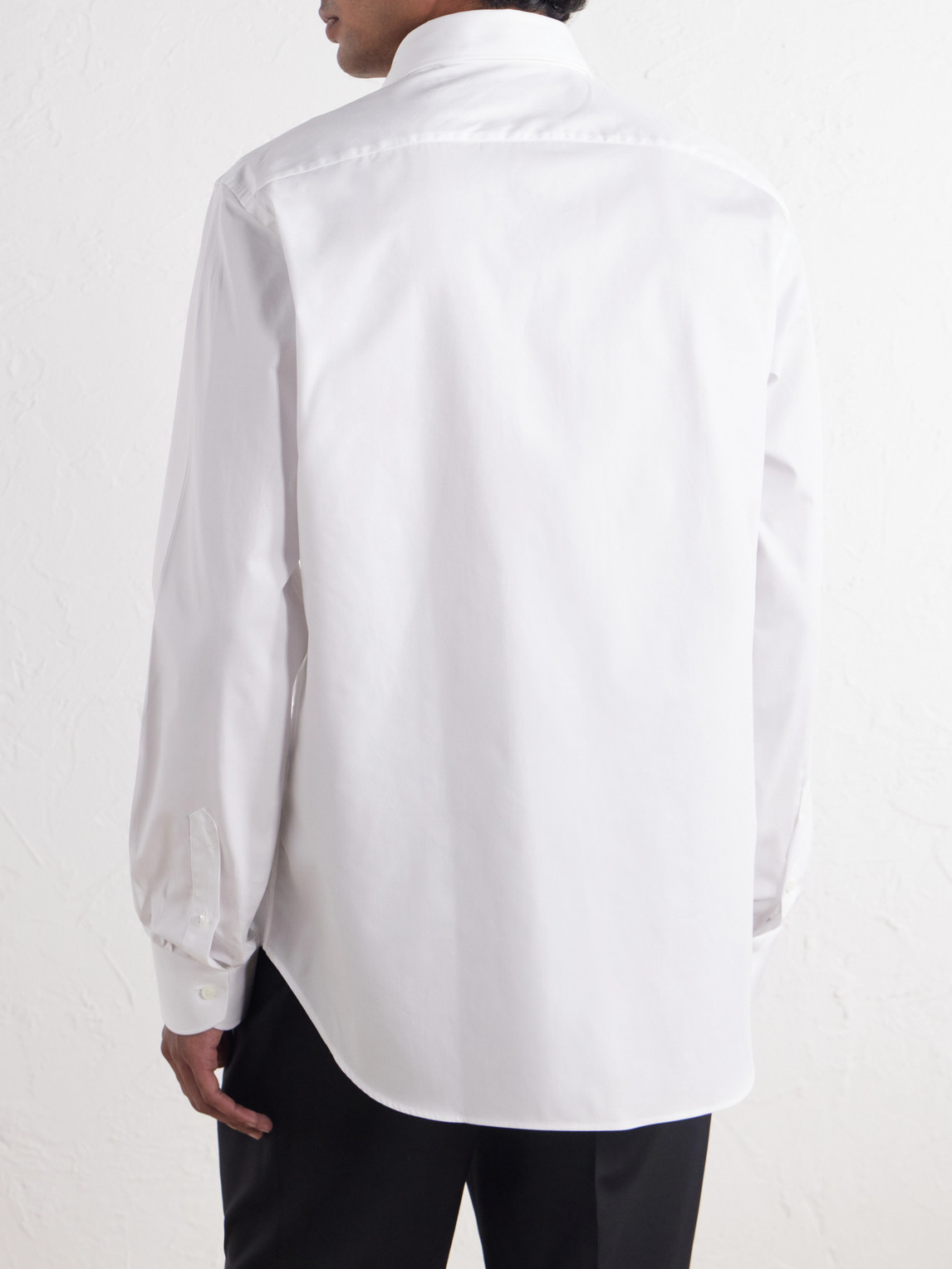 Impeccabile Cutaway-Collar Cotton-Poplin Shirt
