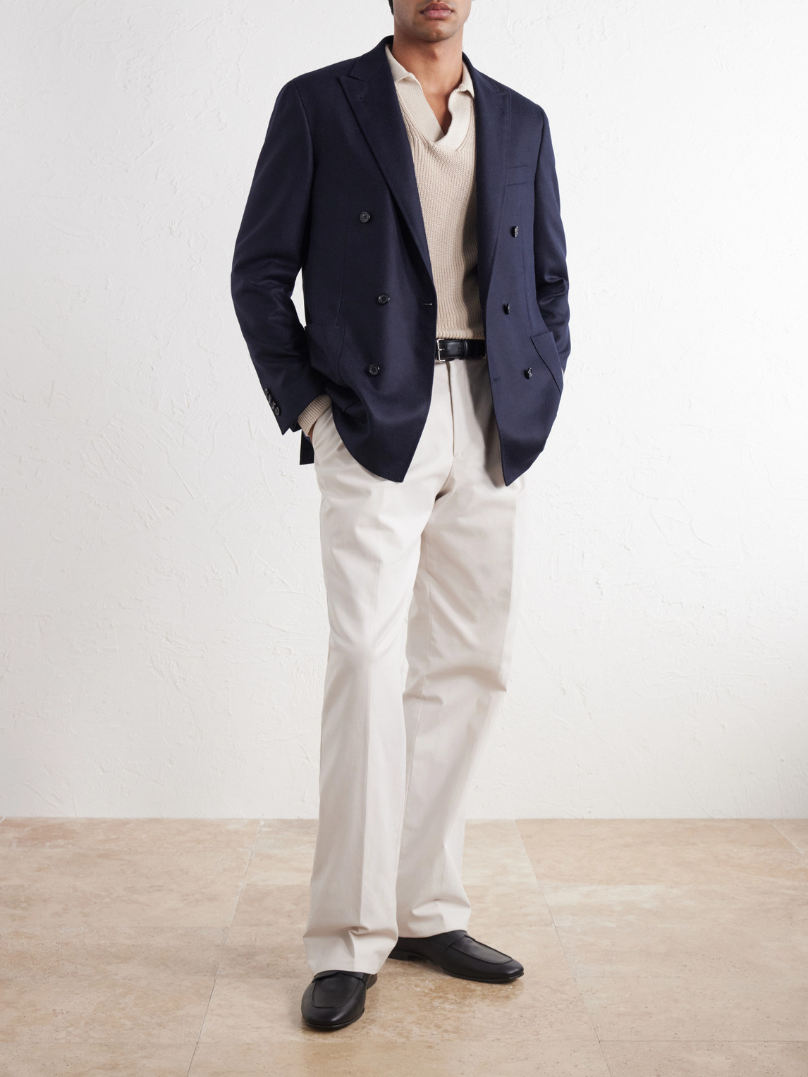 Kei Double-Breasted Wool And Silk-Blend Blazer