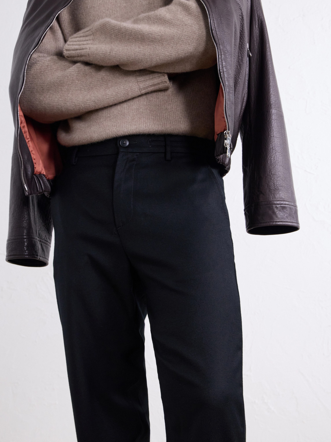 Straight-Leg Wool-Flannel Trousers