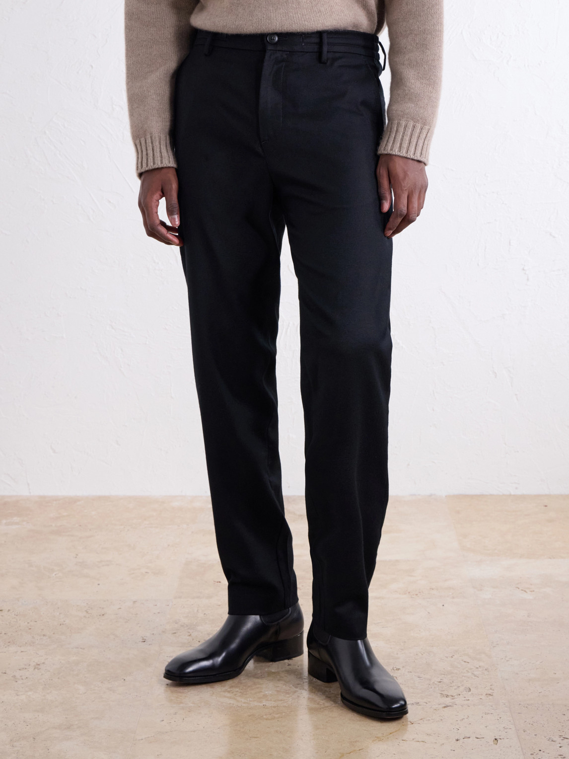 Straight-Leg Wool-Flannel Trousers
