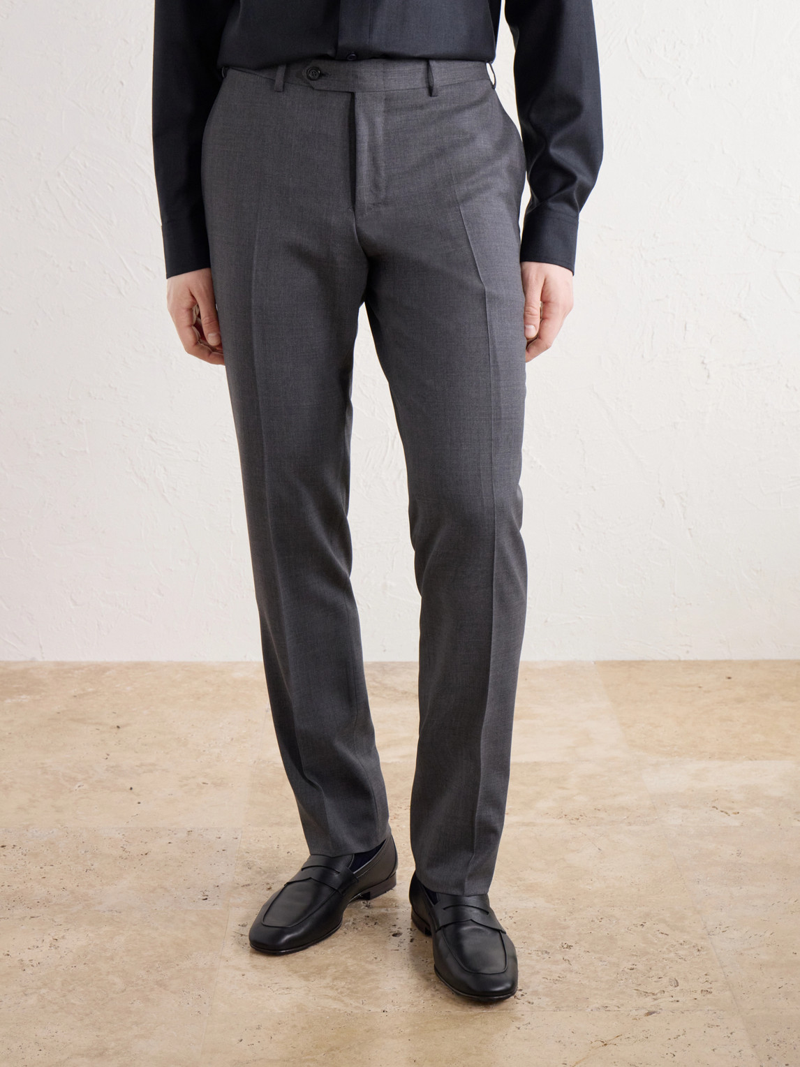 Straight-Leg Wool-Blend Twill Trousers