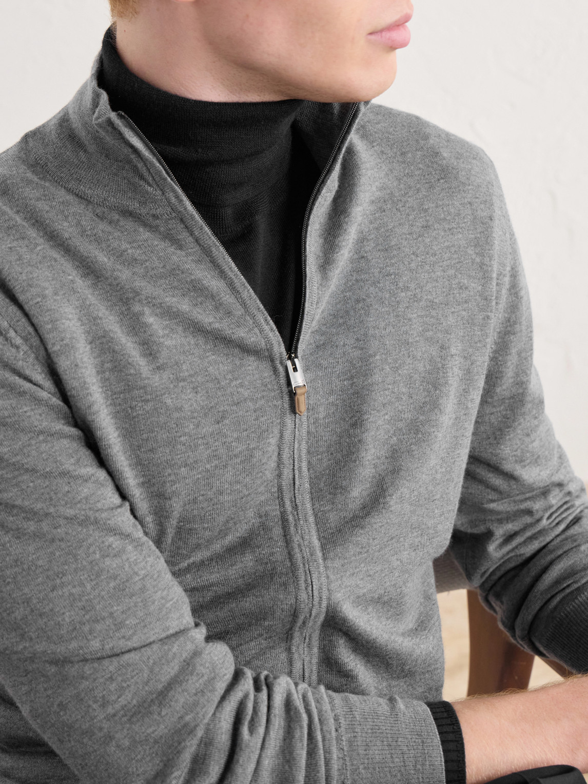 Wool Zip-Up Sweater