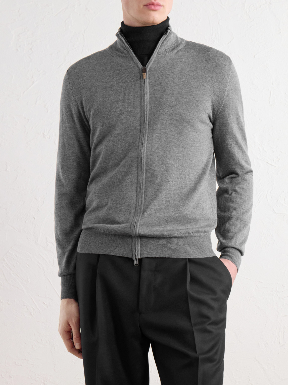 Wool Zip-Up Sweater