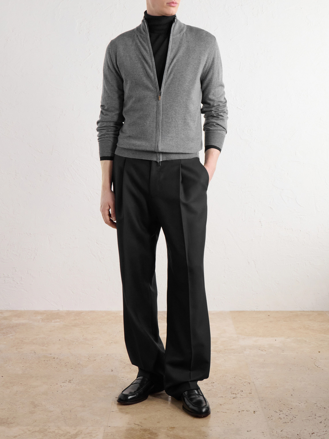 Wool Zip-Up Sweater