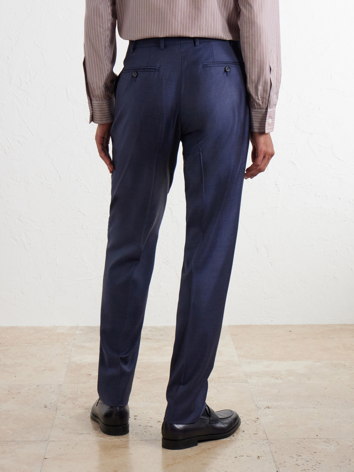 Straight-Leg Wool-Twill Suit Trousers