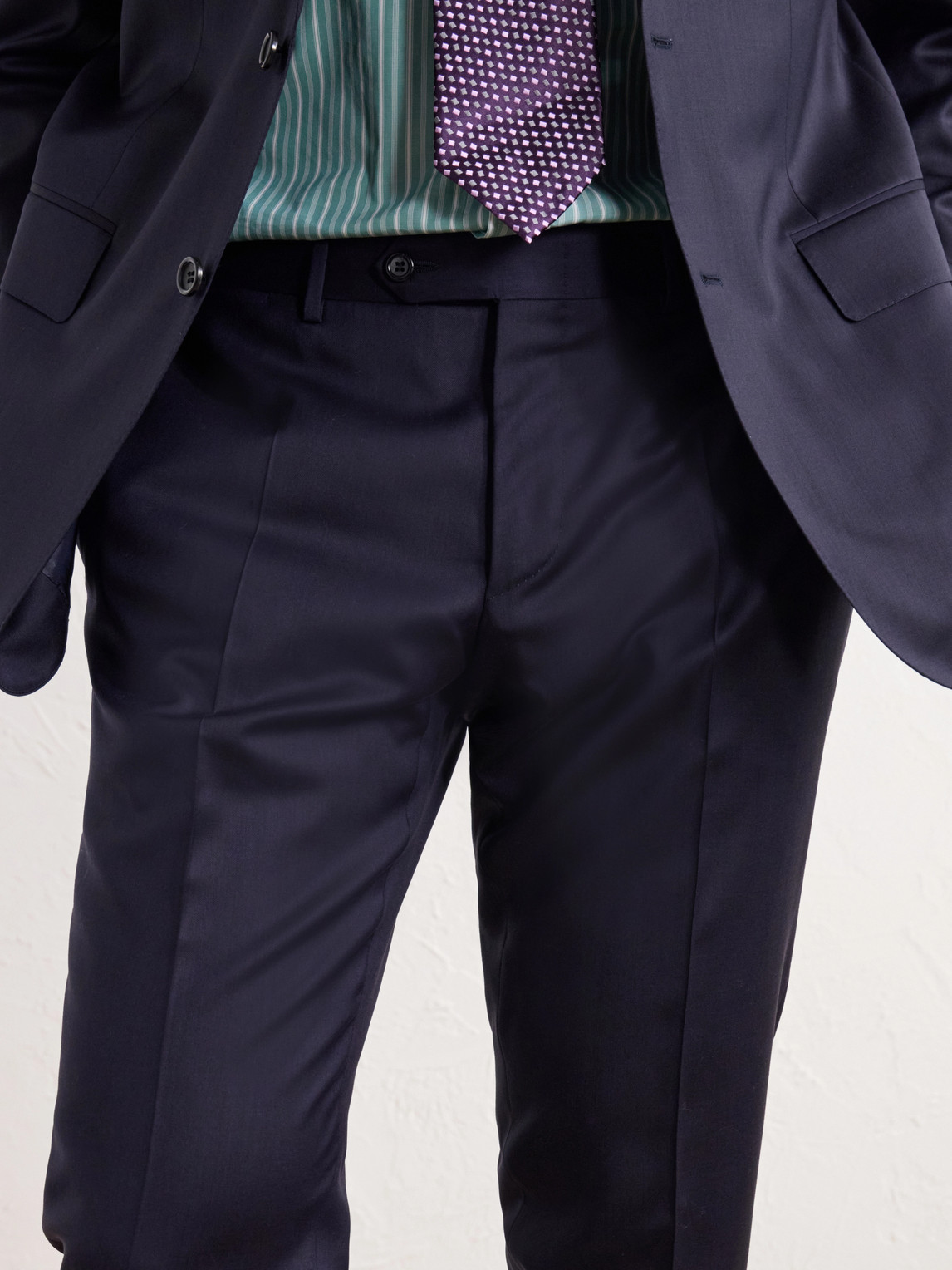 Tapered Wool-Twill Suit Trousers Slim-Fit