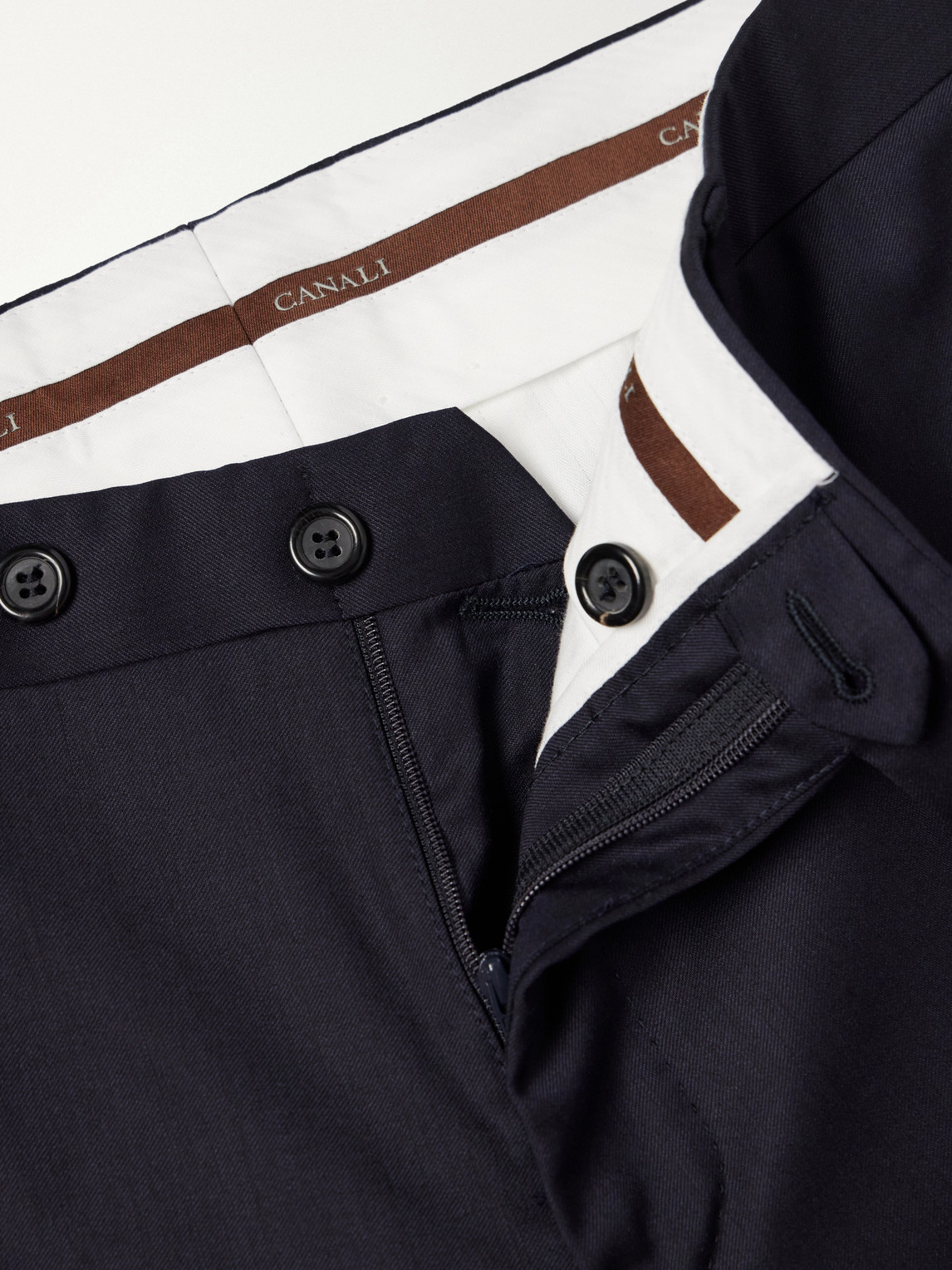 Tapered Wool-Twill Suit Trousers Slim-Fit