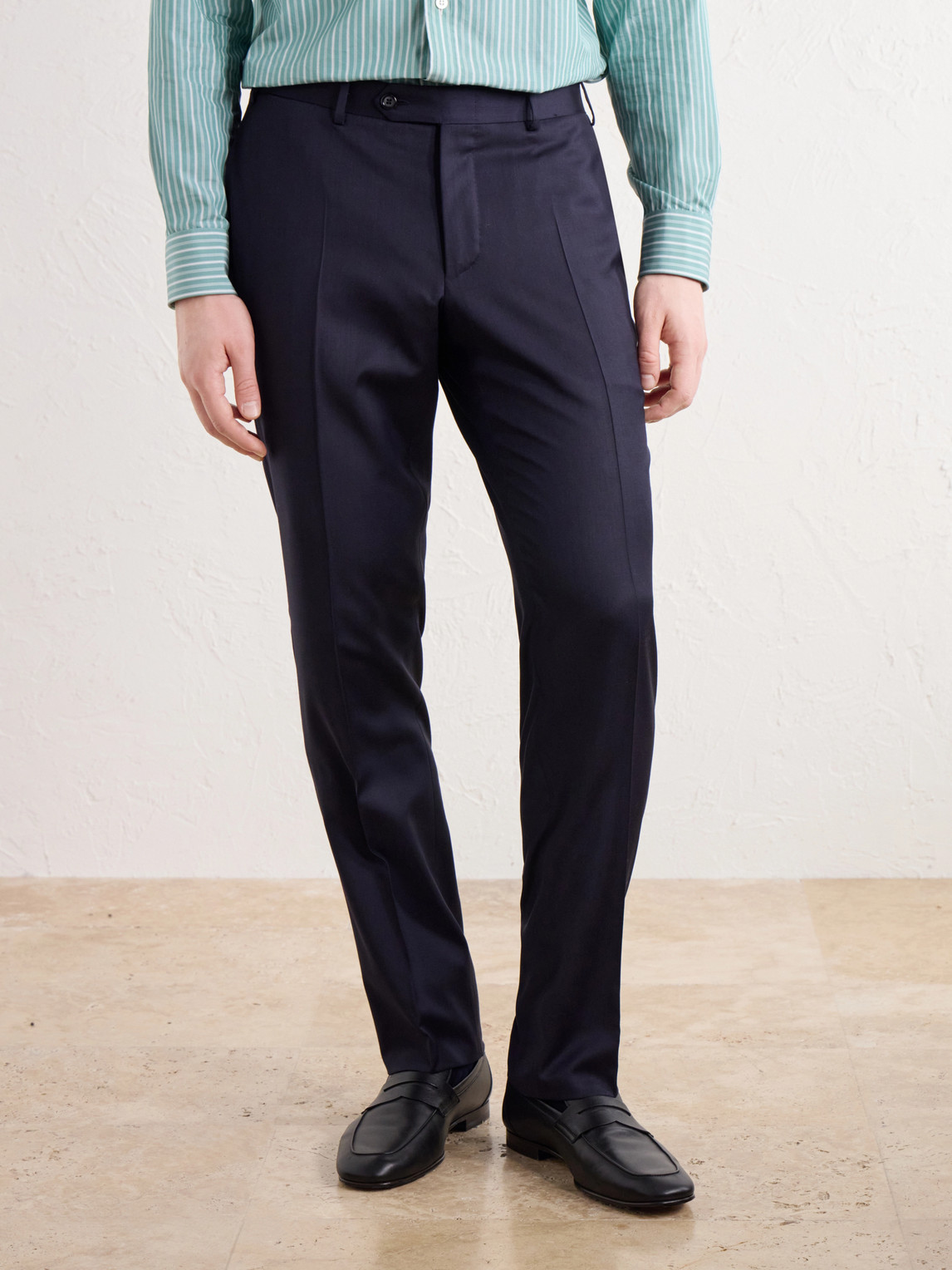 Tapered Wool-Twill Suit Trousers Slim-Fit