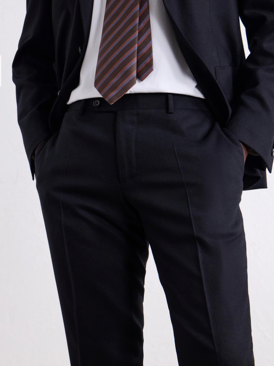 Tapered Wool-Blend Fresco Suit Trousers