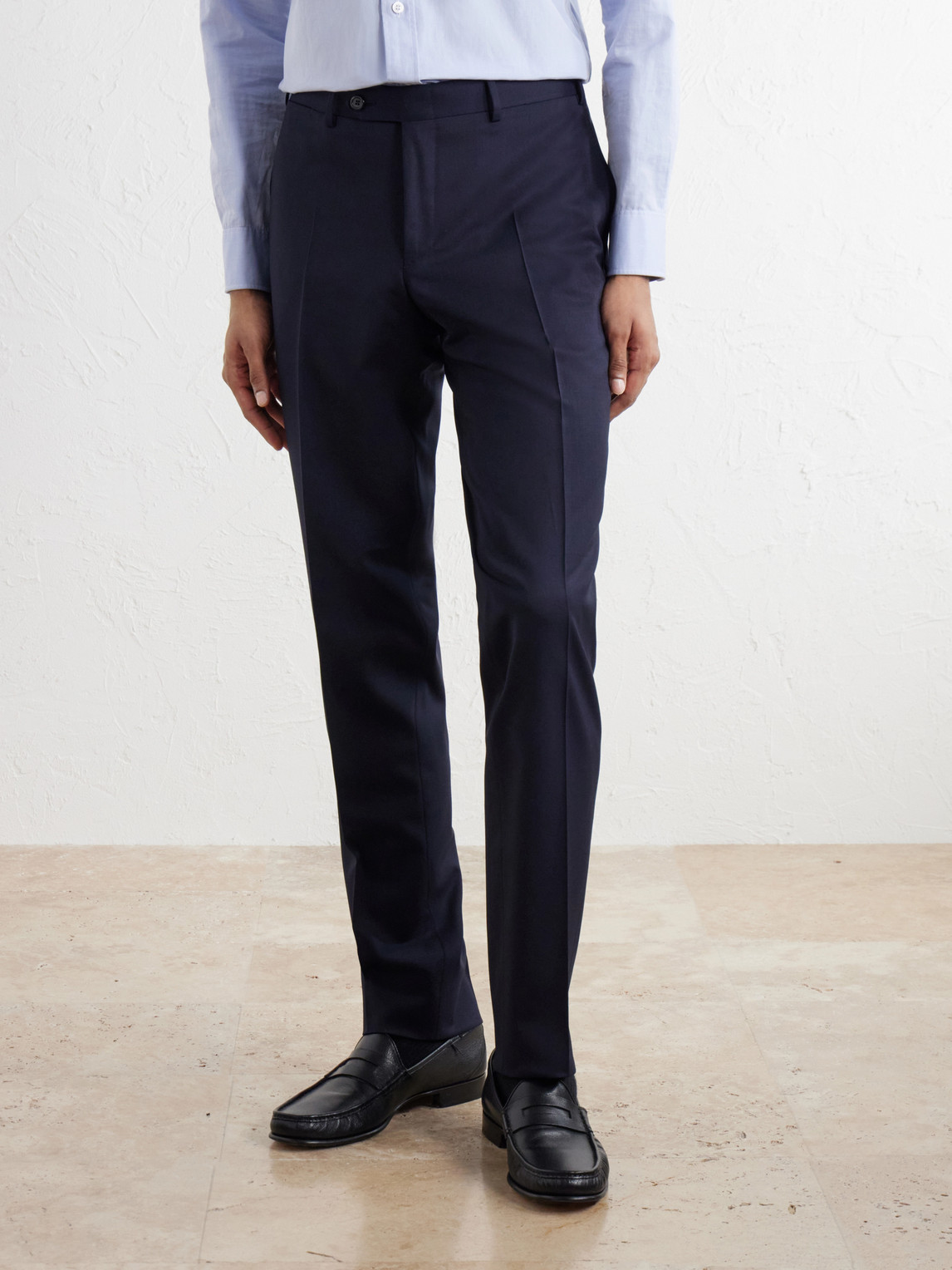 Straight-Leg Wool-Blend Twill Trousers